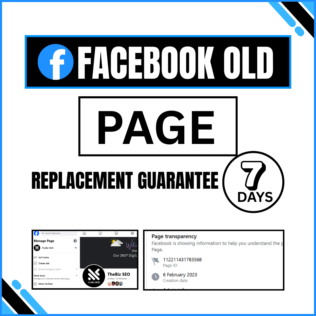 Buy Old Facebook Page with 7-Day Replacement Guarantee