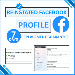Verified & Reinstated Facebook Profile with 7-Day Replacement Guarantee | Business Manager Ready